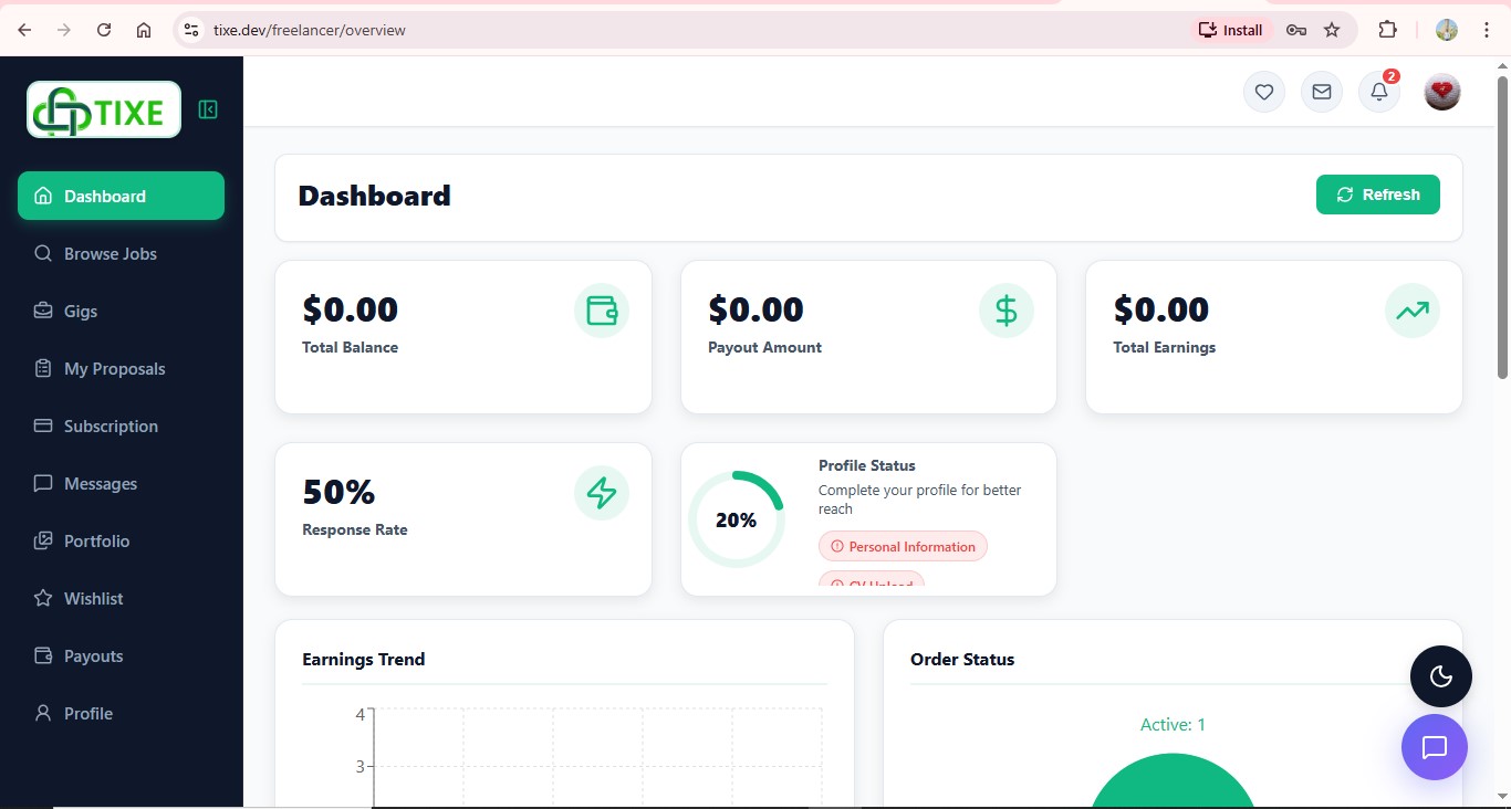Freelancer Dashboard